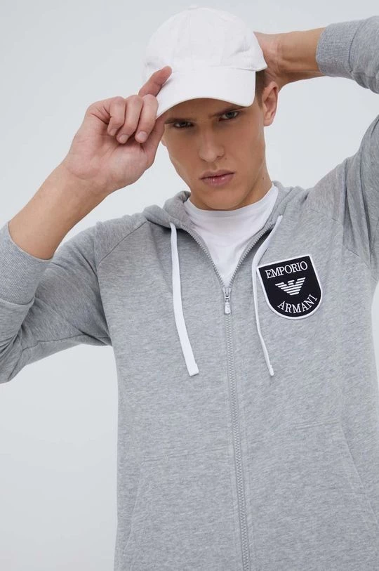 Ανδρικά Με φερμουάρ Μπλούζα Emporio Armani Underwear χρώμα: γκρι, 1 Ανδρικά Με φερμουάρ Μπλούζα Emporio Armani Underwear χρώμα: γκρι,