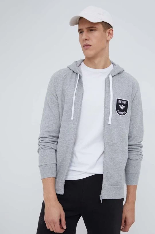 Ανδρικά Με φερμουάρ Μπλούζα Emporio Armani Underwear χρώμα: γκρι, 4 Ανδρικά Με φερμουάρ Μπλούζα Emporio Armani Underwear χρώμα: γκρι, - Image 4