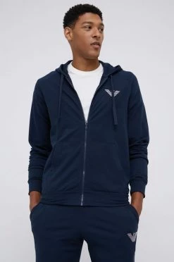 Emporio Κατάστημα 13 Ανδρικά Με φερμουάρ Μπλούζα Emporio Armani Underwear χρώμα: ναυτικό μπλε