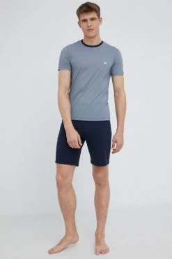 Ανδρικά Πιζάμα Βαμβακερές πιτζάμες Emporio Armani Underwear ναυτικό μπλε