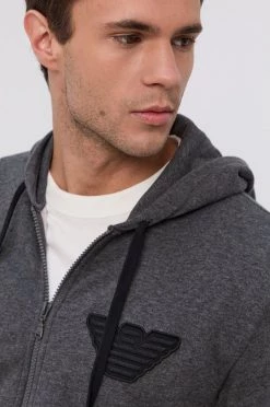 Ανδρικά Με φερμουάρ Μπλούζα Emporio Armani Underwear χρώμα: γκρι -Emporio Κατάστημα unnamed file 52