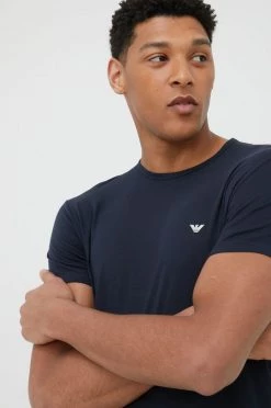 Emporio Κατάστημα 25 Ανδρικά Πιζάμα Βαμβακερή πιτζάμα μπλουζάκι Emporio Armani Underwear ναυτικό μπλε