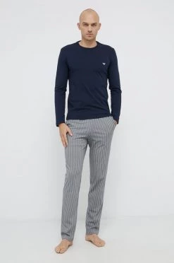 Ανδρικά Πιζάμα Βαμβακερές πιτζάμες Emporio Armani Underwear ναυτικό μπλε