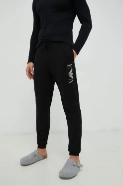 Ανδρικά Παντελόνια φόρμας Παντελόνι Lounge Emporio Armani Underwear μαύρο