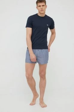 Ανδρικά Πιζάμα Βαμβακερές πιτζάμες Emporio Armani Underwear ναυτικό μπλε