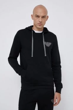 Ανδρικά Χωρίς φερμουάρ Μπλούζα Emporio Armani Underwear χρώμα: μαύρο