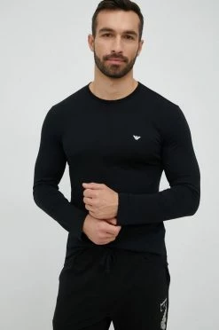 Ανδρικά Μακρυμάνικα Βαμβακερό μακρυμάνικο Emporio Armani Underwear μαύρο